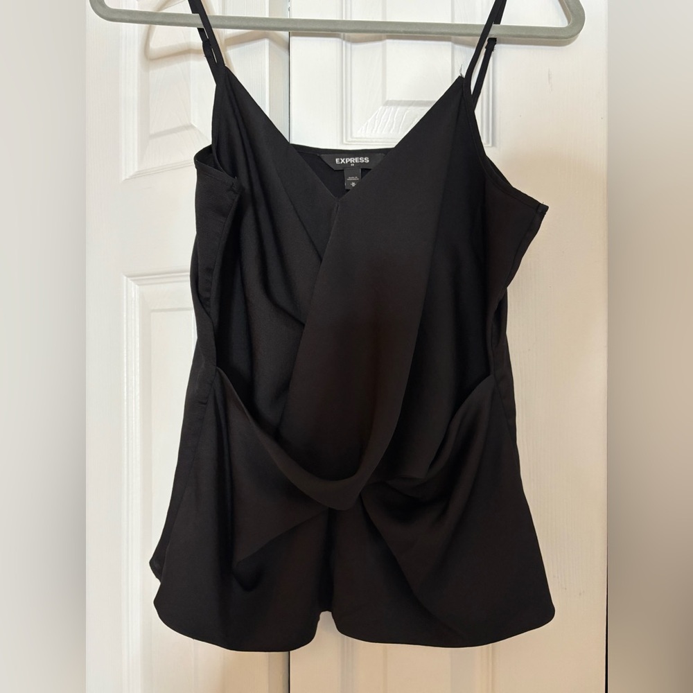 Express Women's Black Draped Top